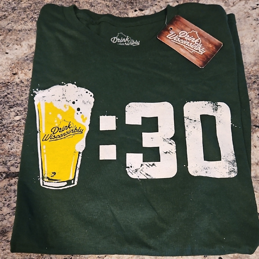 Green Short Sleeve Drink Wisxonsinbly Shirt